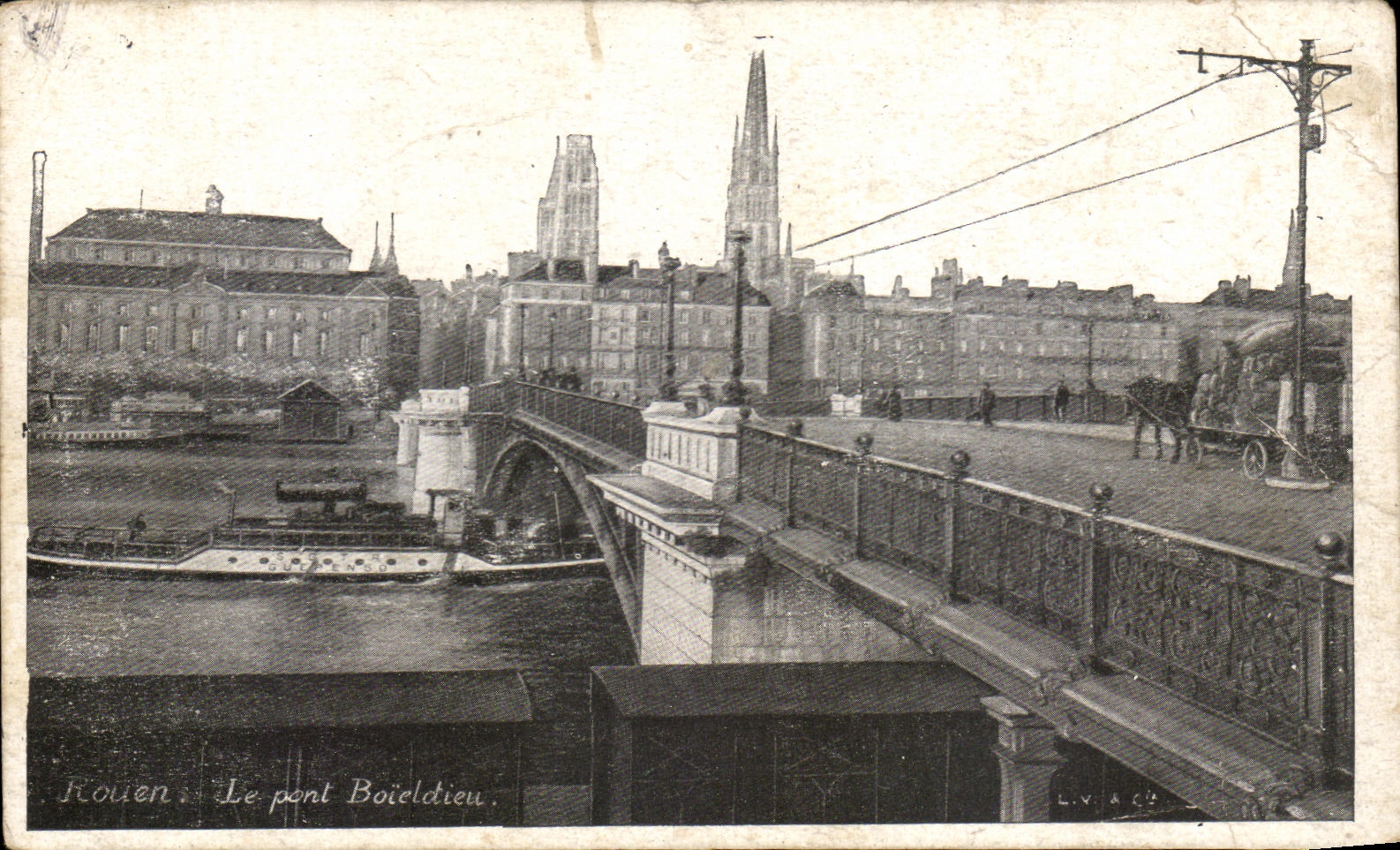 CPA Rouen the Boieldieur Bridge