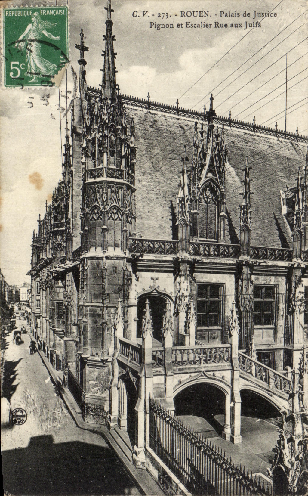 CPA Rouen Law courts Pinion and Escaldier Street With the Jews