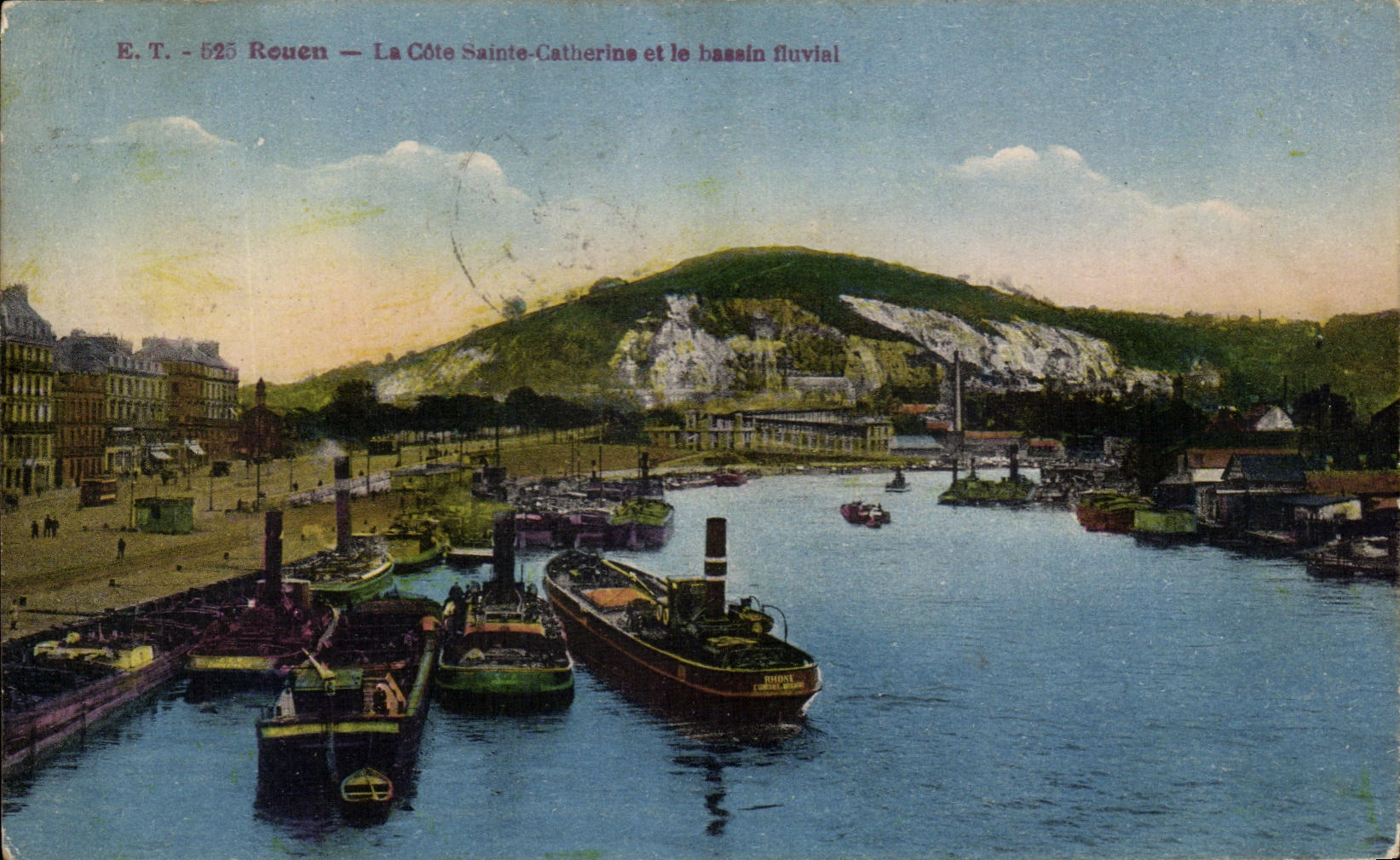 CPA Rouen the Dimension Sainte Catherine and the river basin Boats