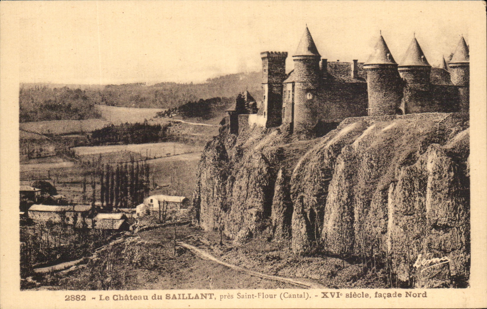 CPA Le Chateau du Saillant Pres Saint Flour Sioecle facade Nord