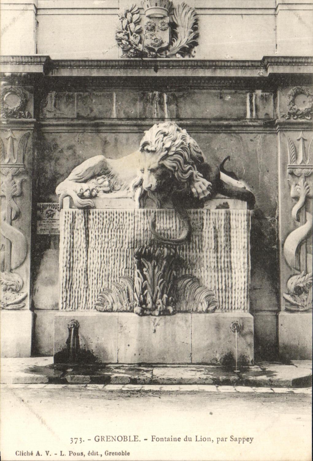 CPA Grenoble Fontaine Du Lion Par Sappey