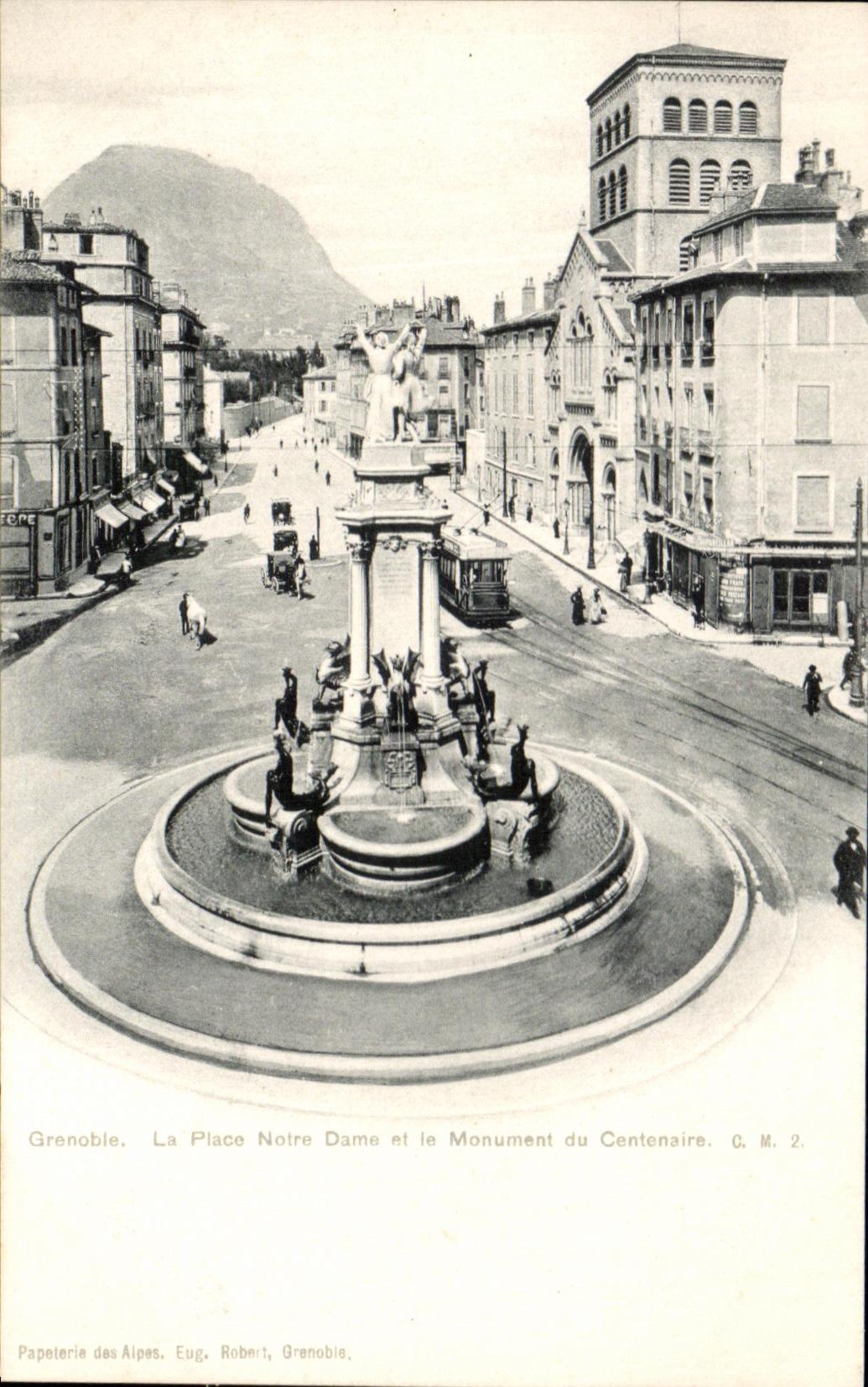 CPA Grenoble La Place Notre Dame et la Monument du Centenaire