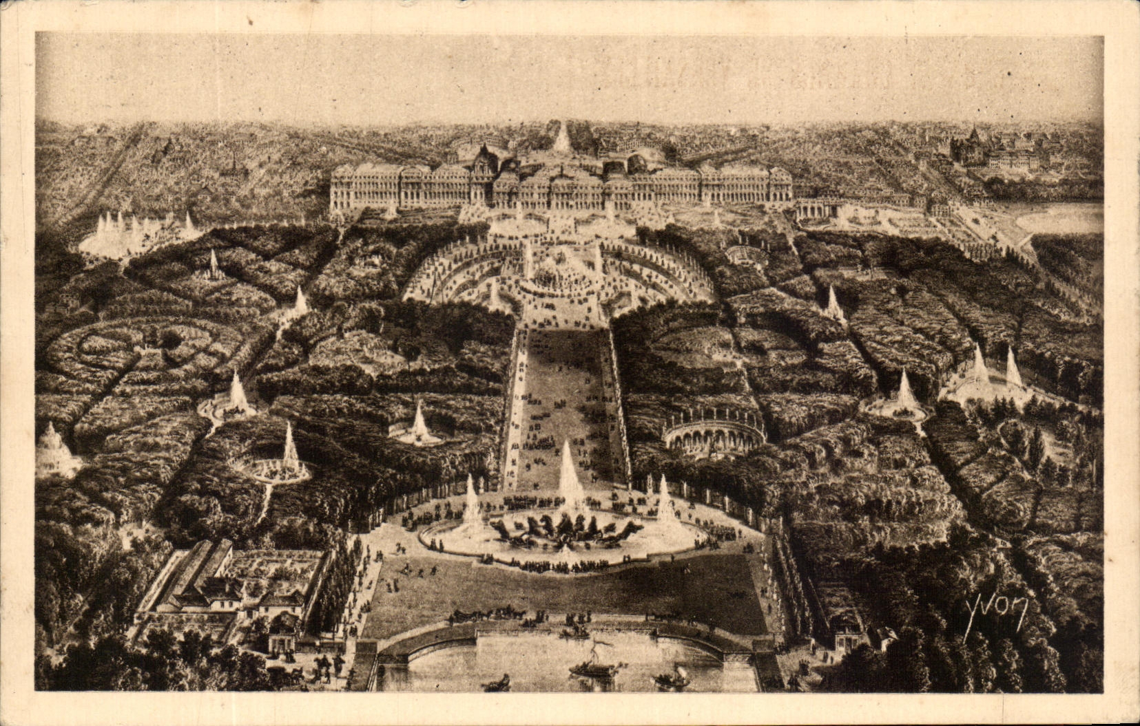 CPA Splendeurs Et Charmes De Versailles Le Chateau et le parc vus a vol