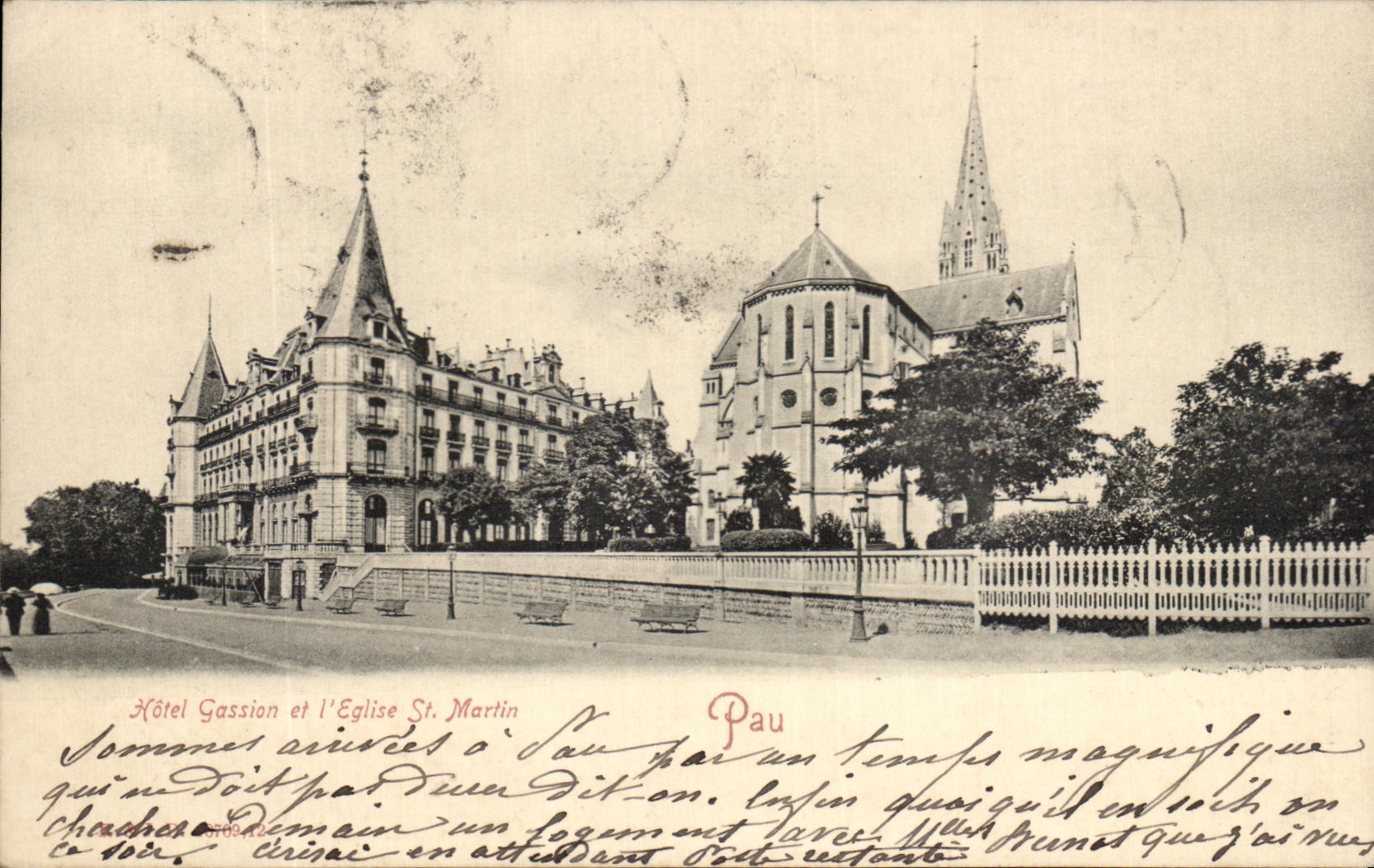 CPA Pau Hotel Gassion And the Church St Martin