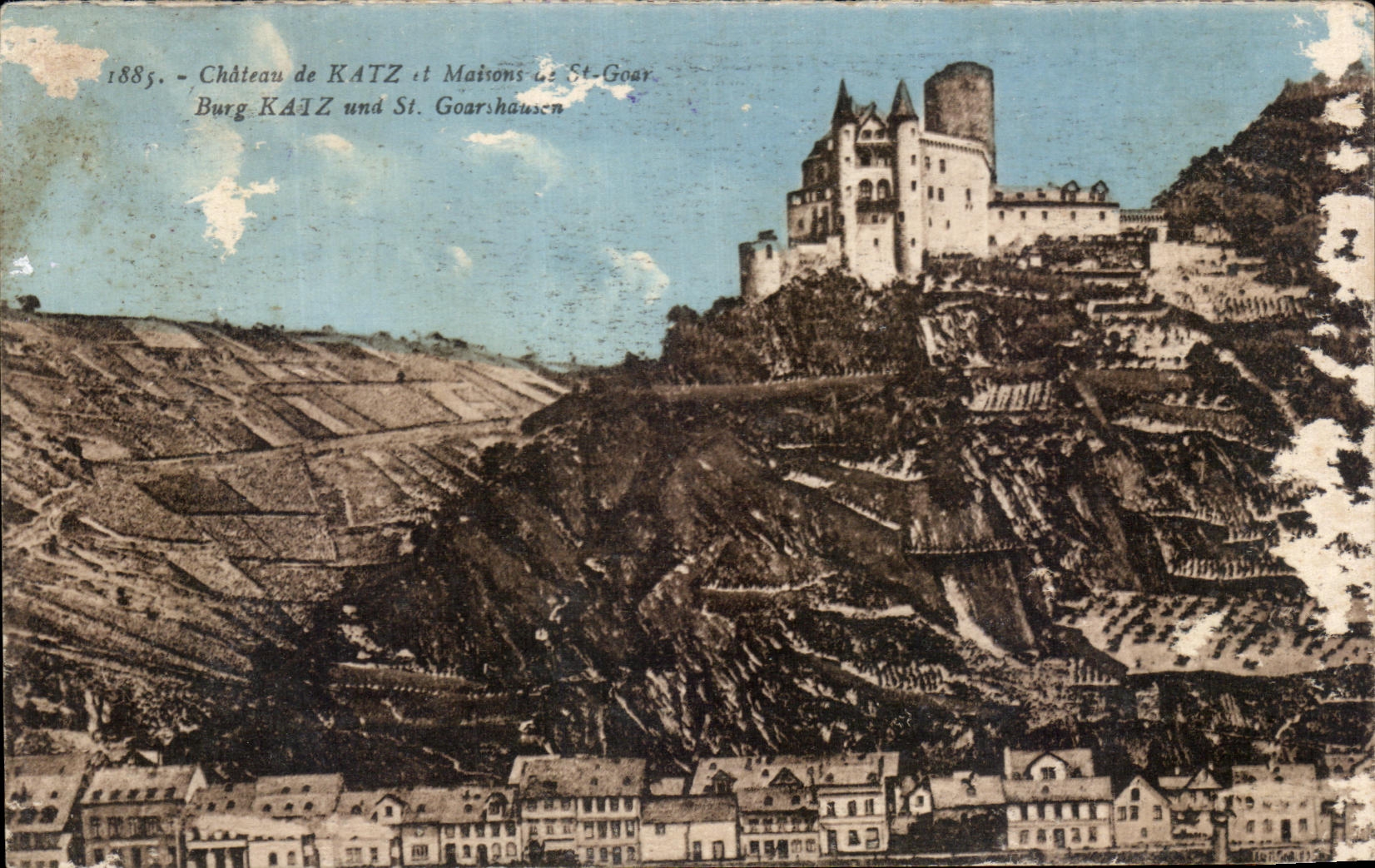 CPA Chateau De Katz And houses St Goar