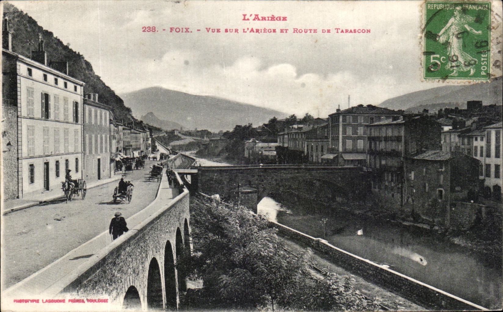 CPA Foix Vue Sur L'Ariege Et Route De Tarascon