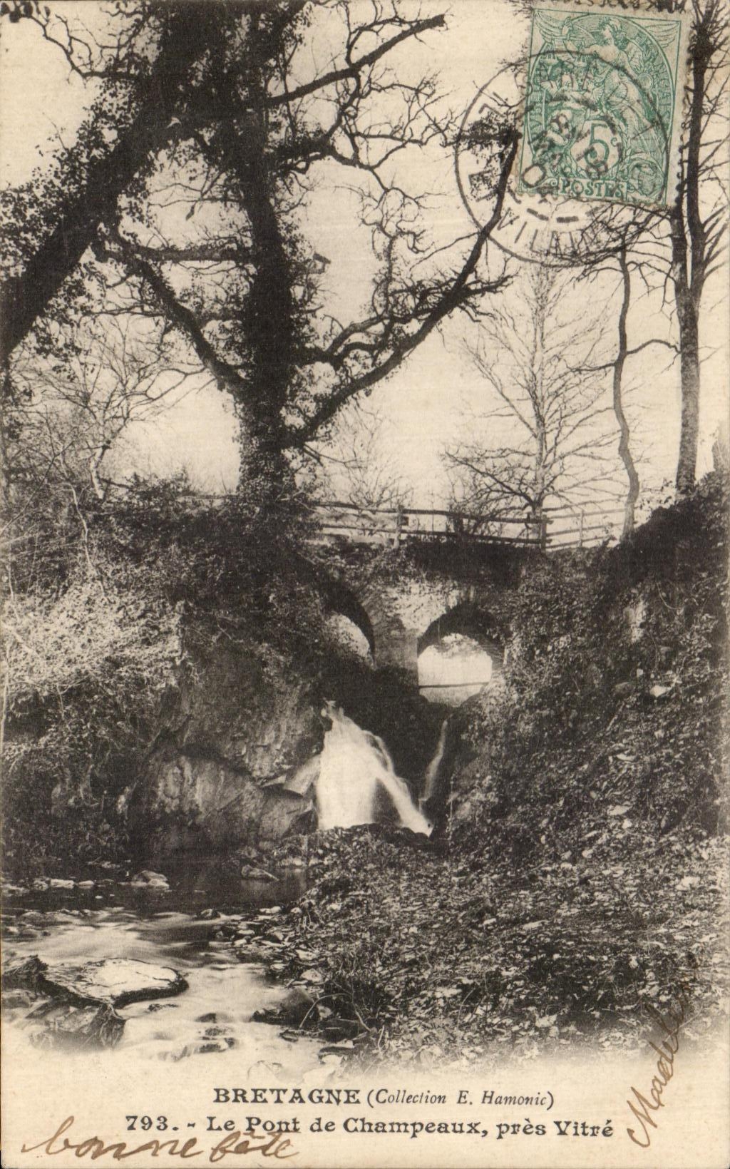 CPA Bretana el puente del cristal cercano de Champeaux