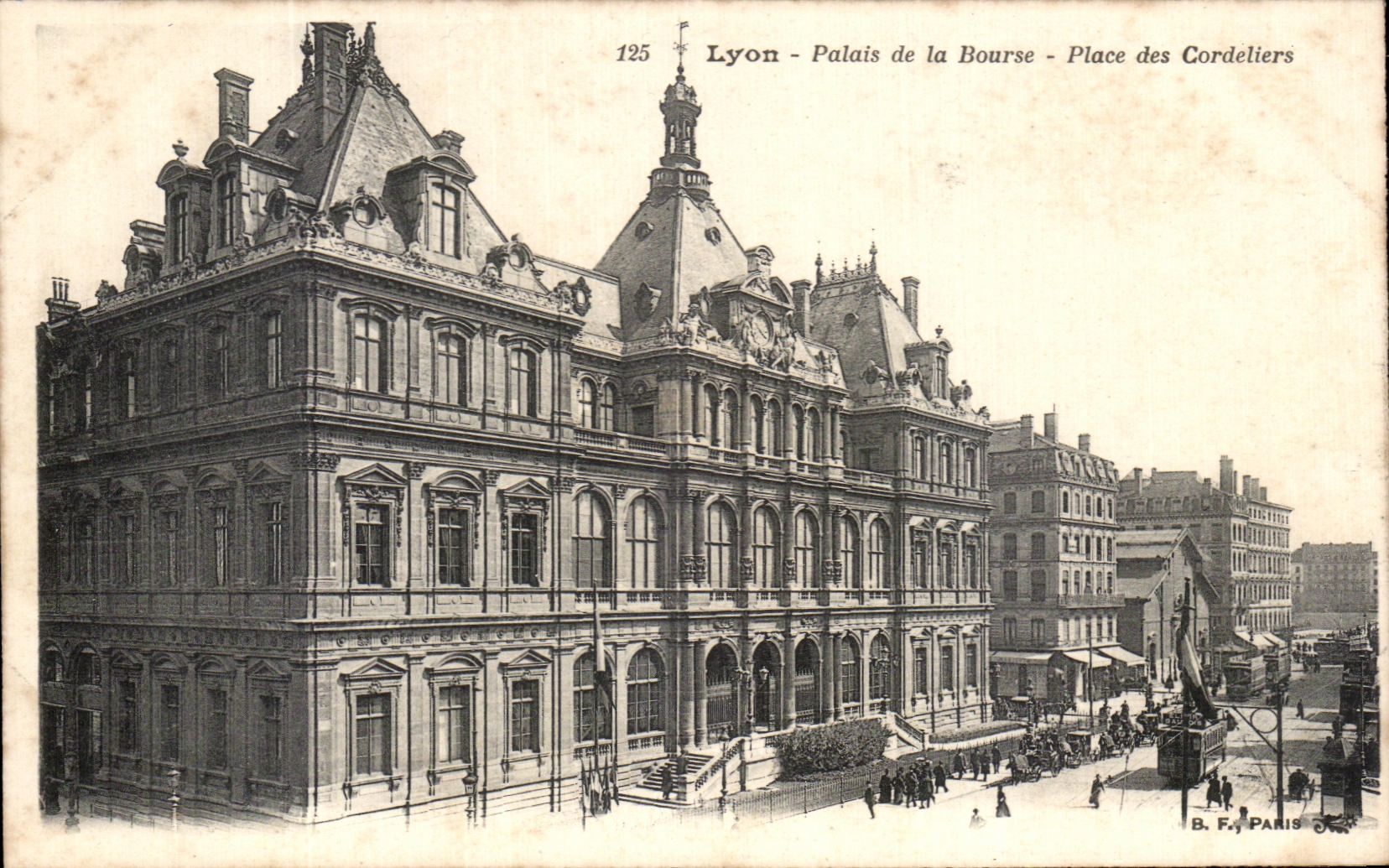 CPA Lyon Palais of the Stock Exchange Places of Cordeliers Tramway