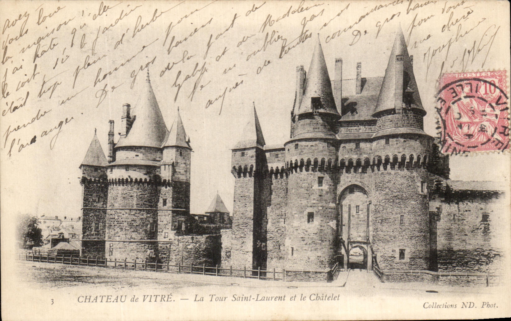 CPA Chateau de Vitre La Tour Saint Laurent et le Chatelet