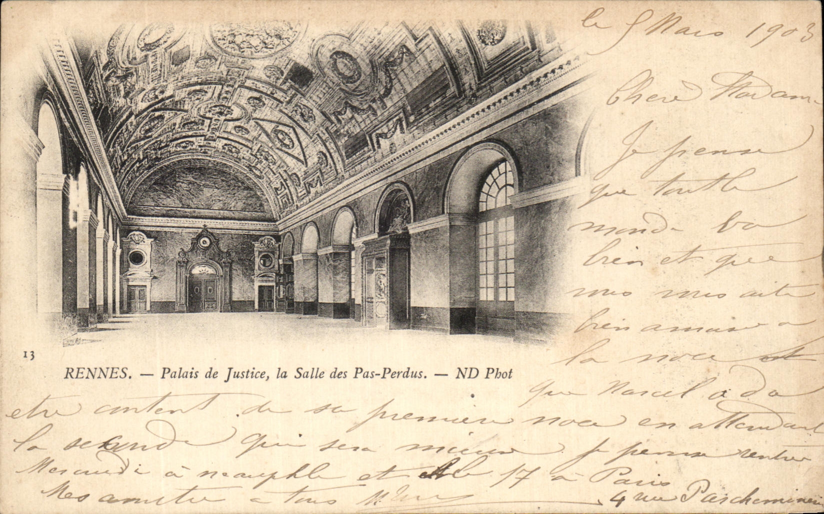 CPA Rennes Palais de Justice la Sallee des Pas Perdus