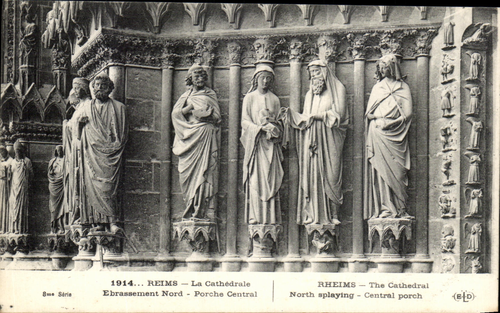 CPA Rheims the Northern Cathedral Splaying Central Porch