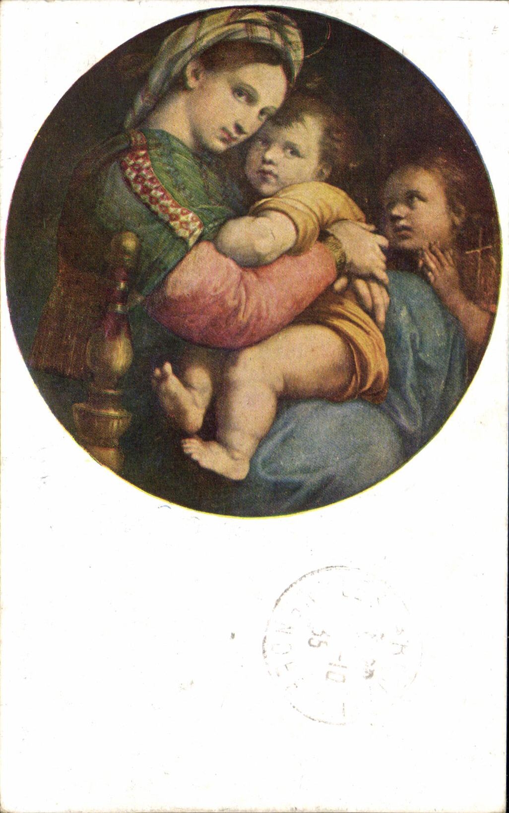 CPA Sanzio Raffaello La Madonna Della Seggiola Firenze