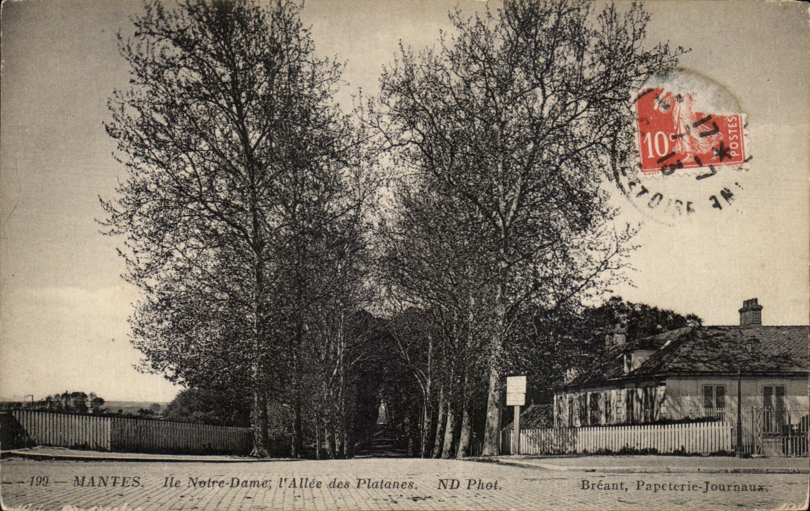 CPA Mantes Ile Notre Dame l'Allee des Platanes