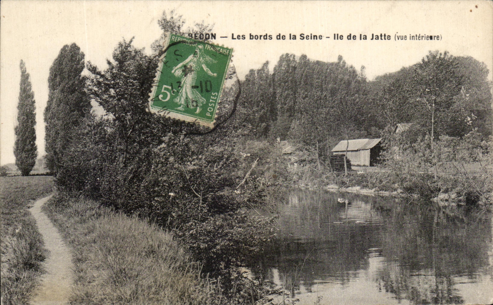CPA Becon Les Bords De la Seine Ile De La Jatte