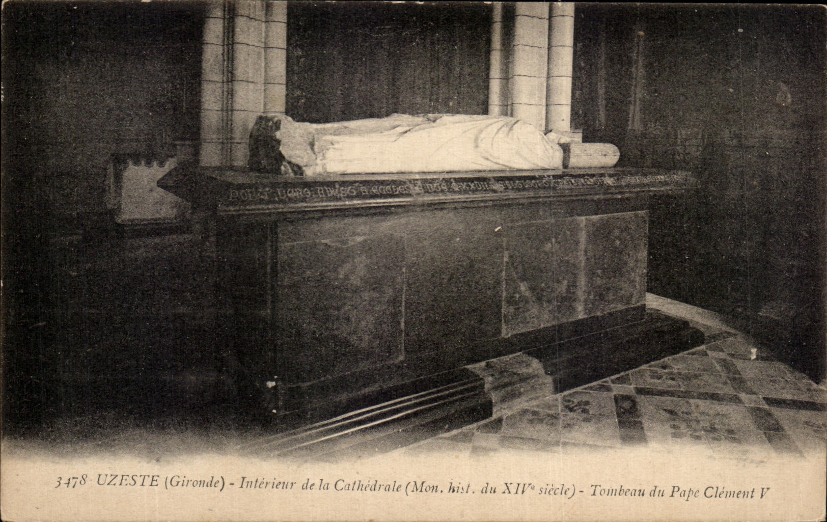 CPA Interior Uzeste Of the Cathedral Tomb of the pope Clement V