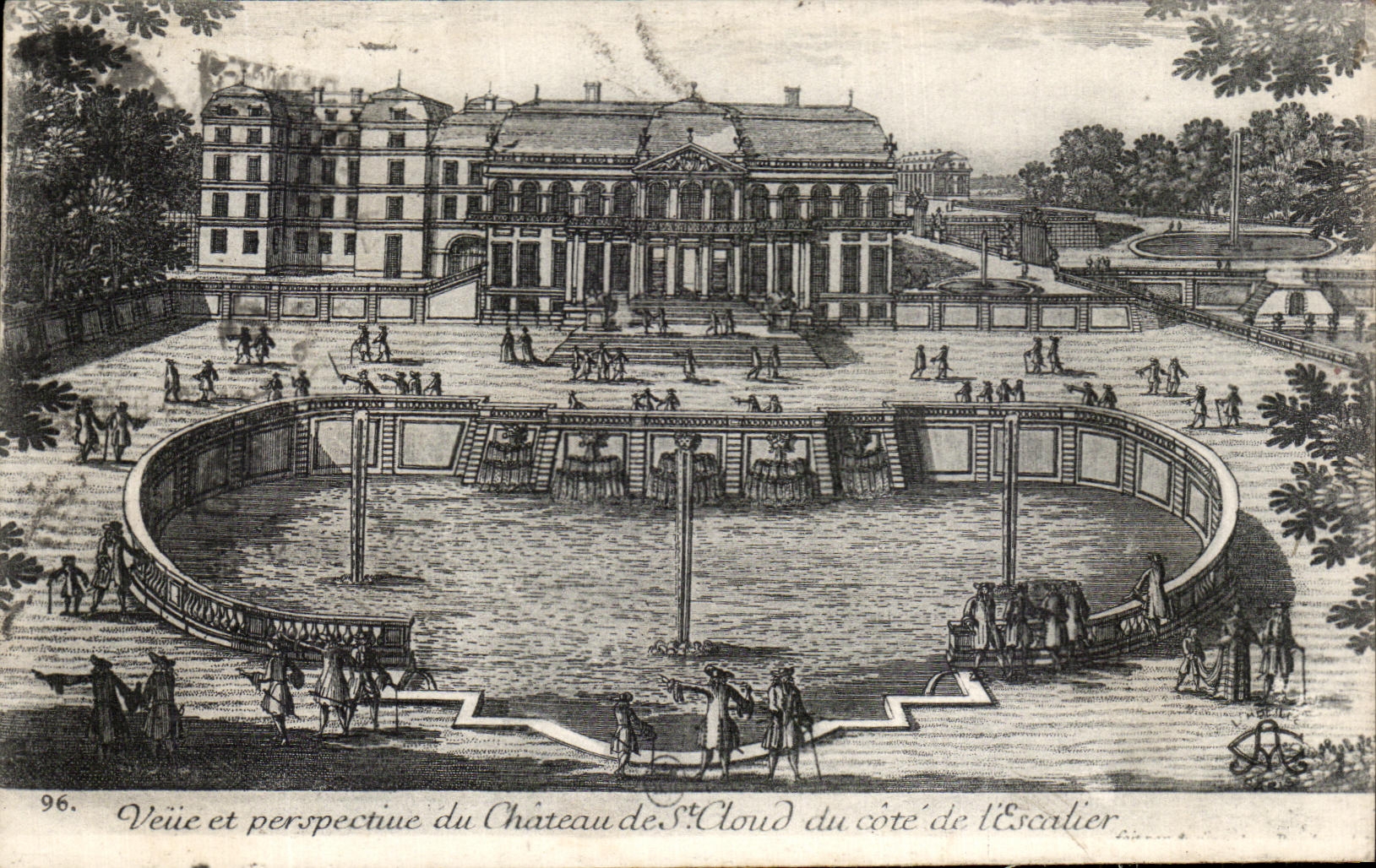 CPA Seen And Perspectiue Of Chateau De St Cloud Of the Dimension Of the Staircase