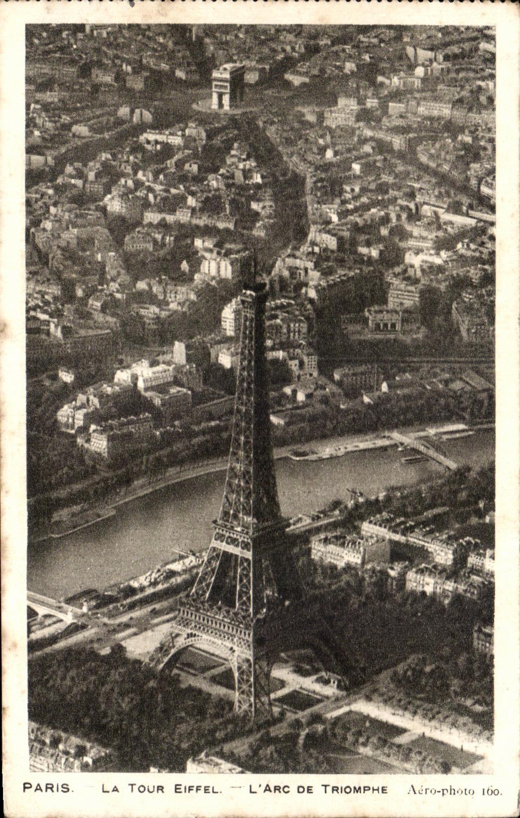 CPA Paris the Eiffel Tower Arc de Triomphe