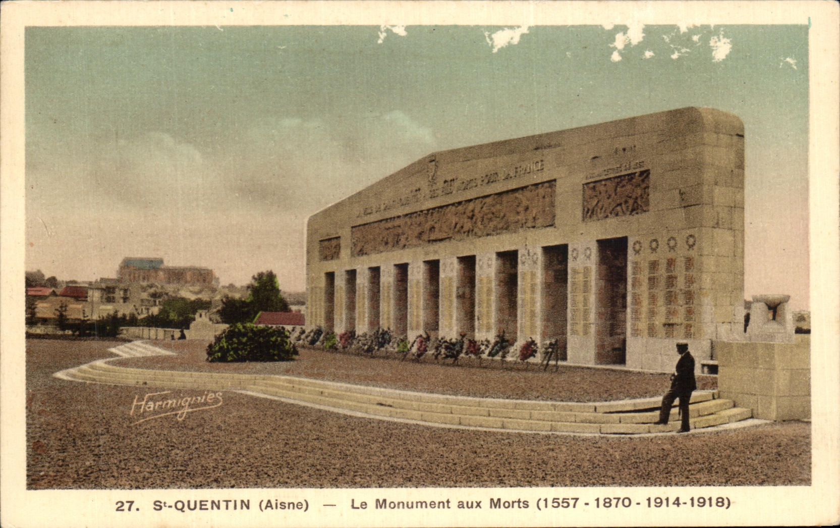 St Quentin de CPA el monumento 1557 de la guerra 1870 1914 1914 Militaria