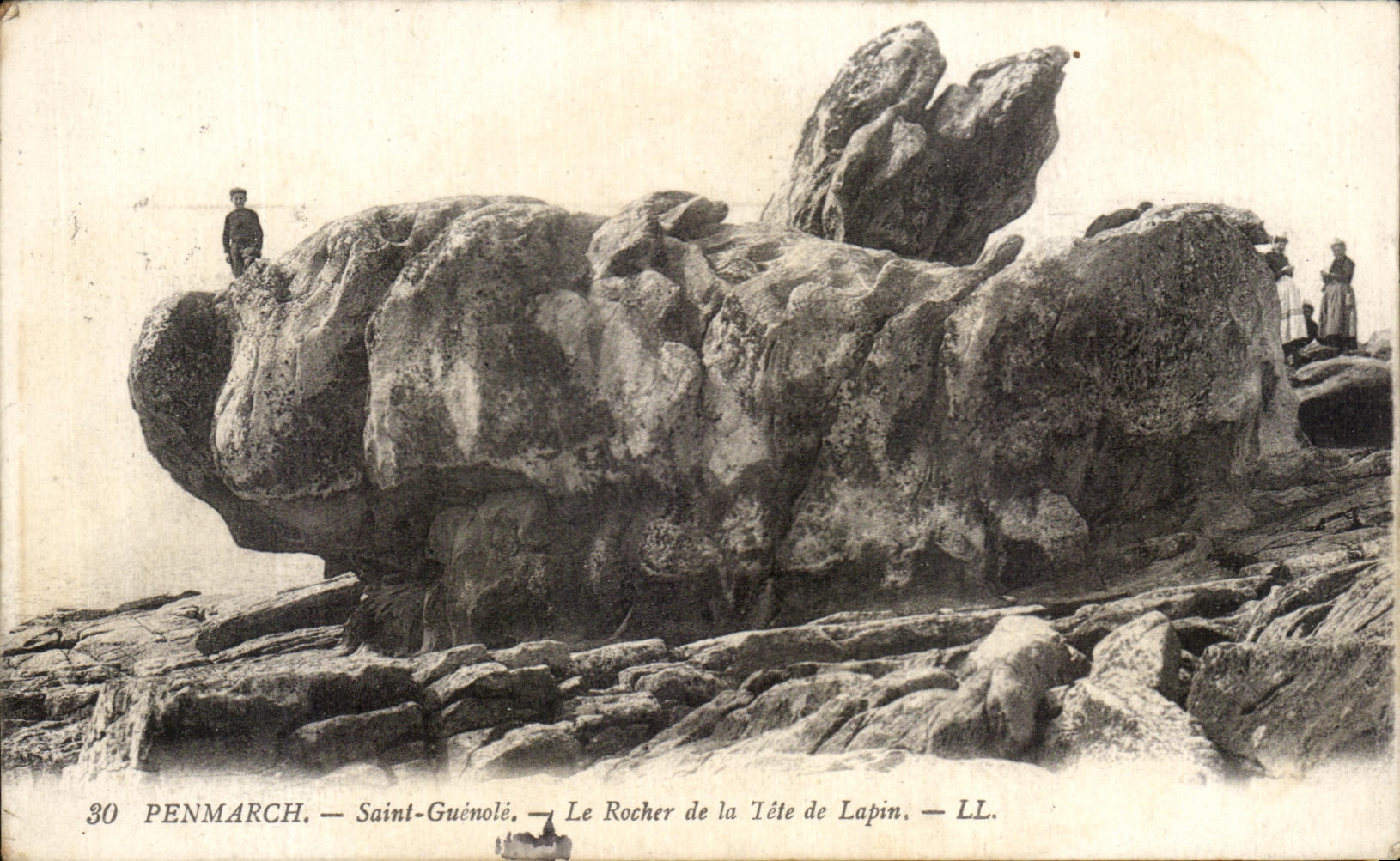 CPA Penmarch Saint Guenole the Rock of the Rabbit Head