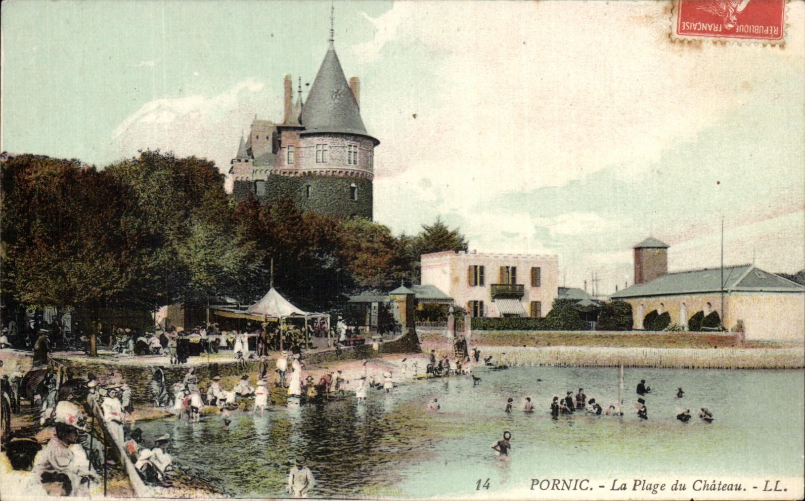 CPA Pornic La Plage du Chateau