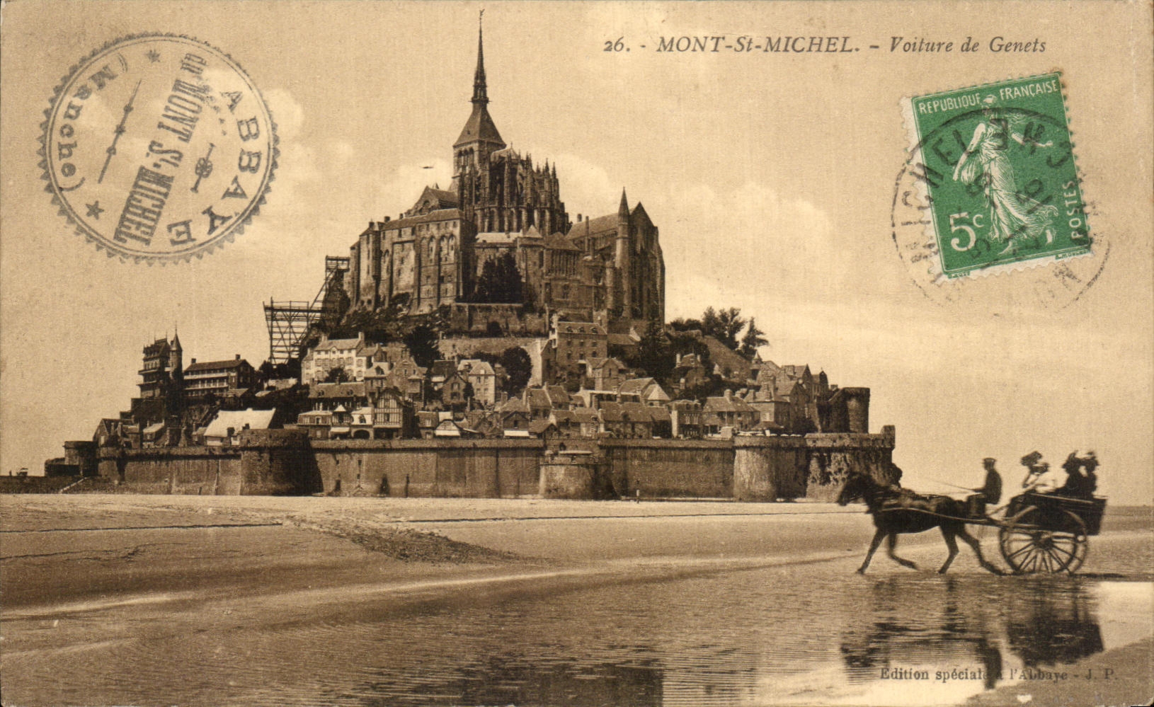 CPA Mont St Michel Voiture de Genets