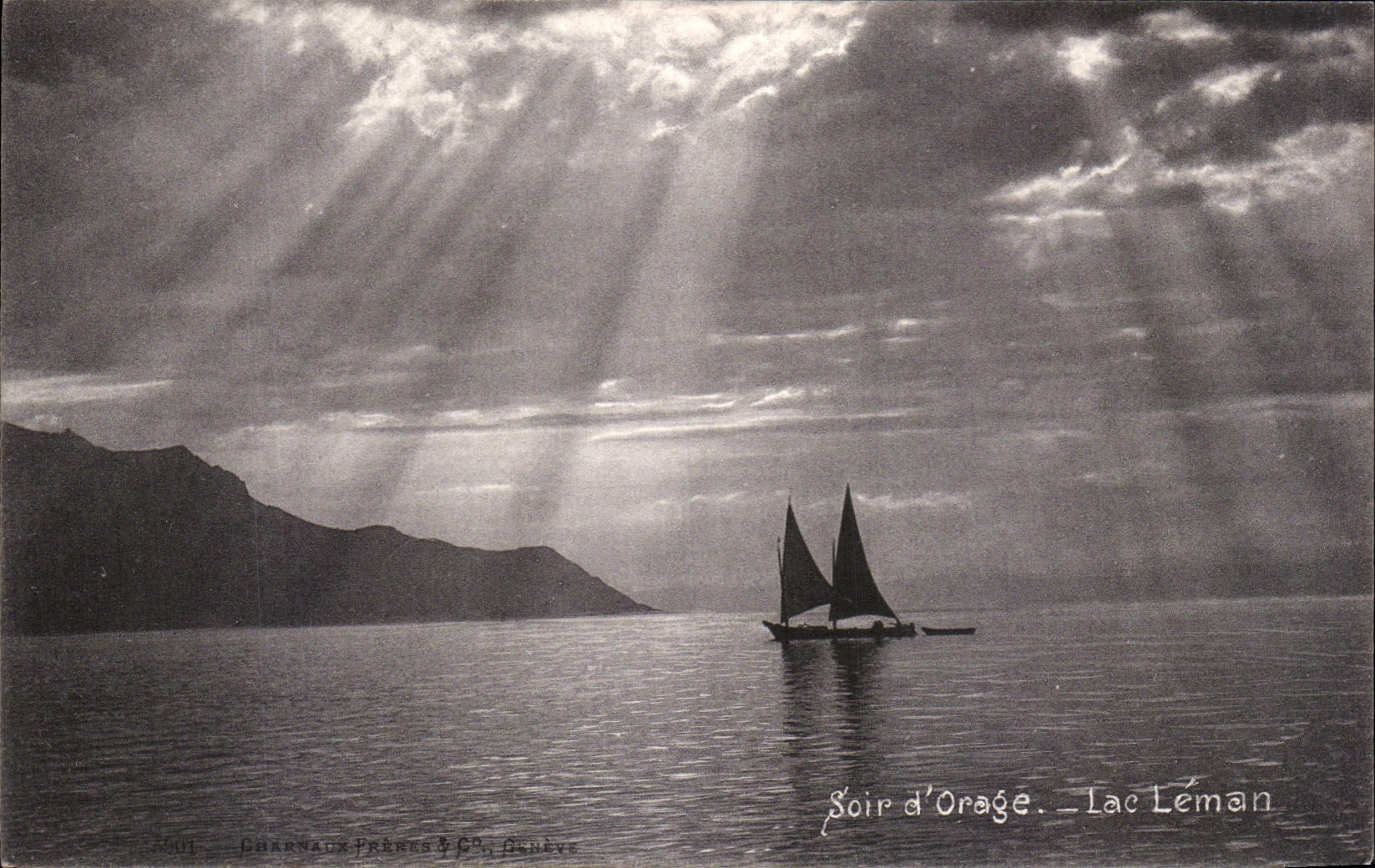 CPA Soir d'Orage Lac Leman Suisse