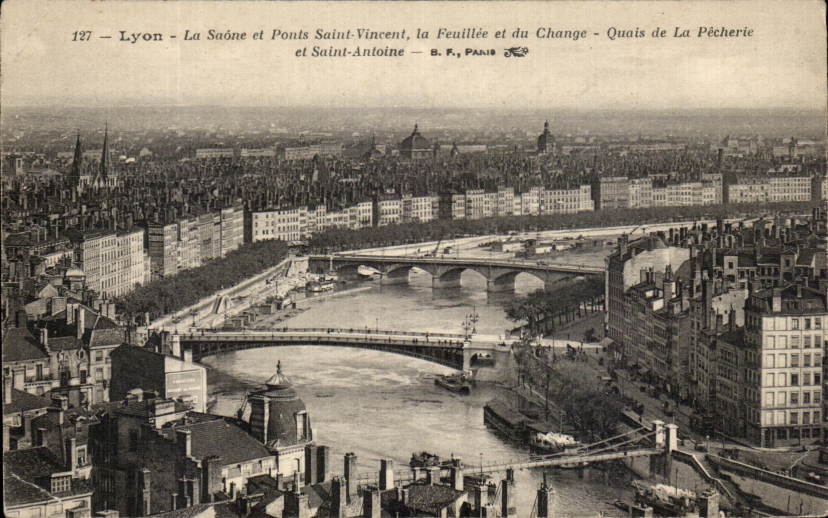 CPA Lyon the Saone and Ponts Saint Vincent Feuillee and of the Exchange Quays of the Fisheries