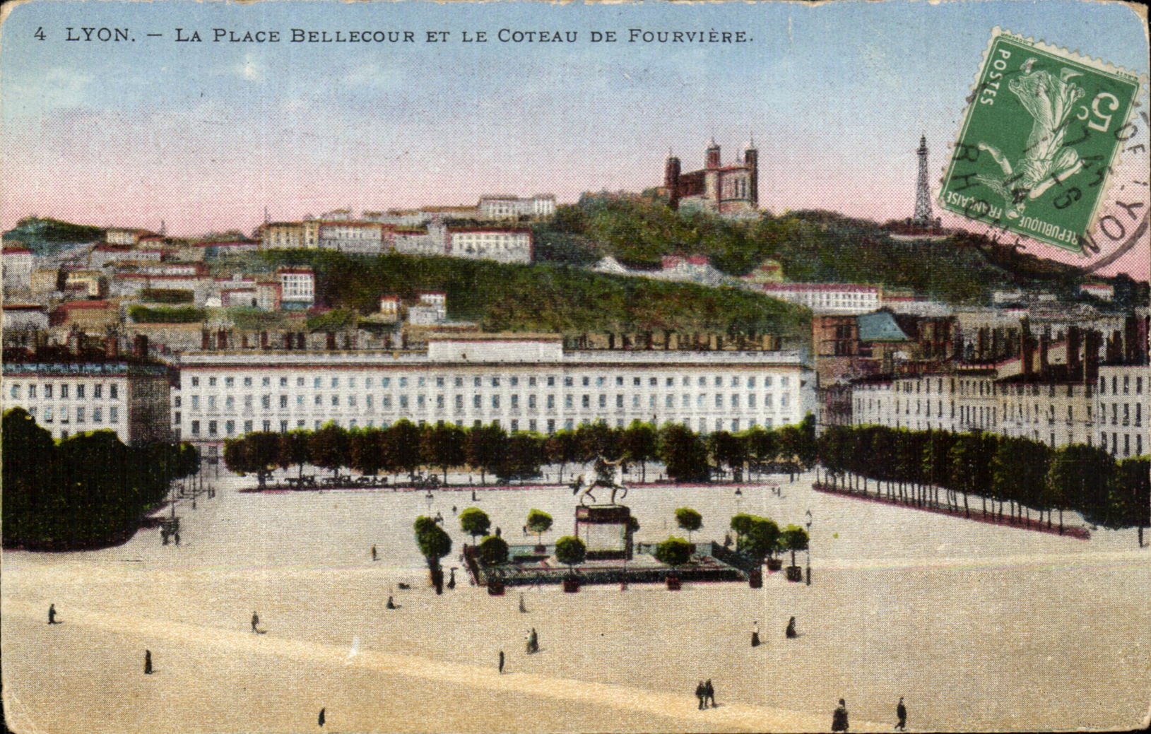 CPA Lyon the Bellecour Place And Coteau De Fourviere