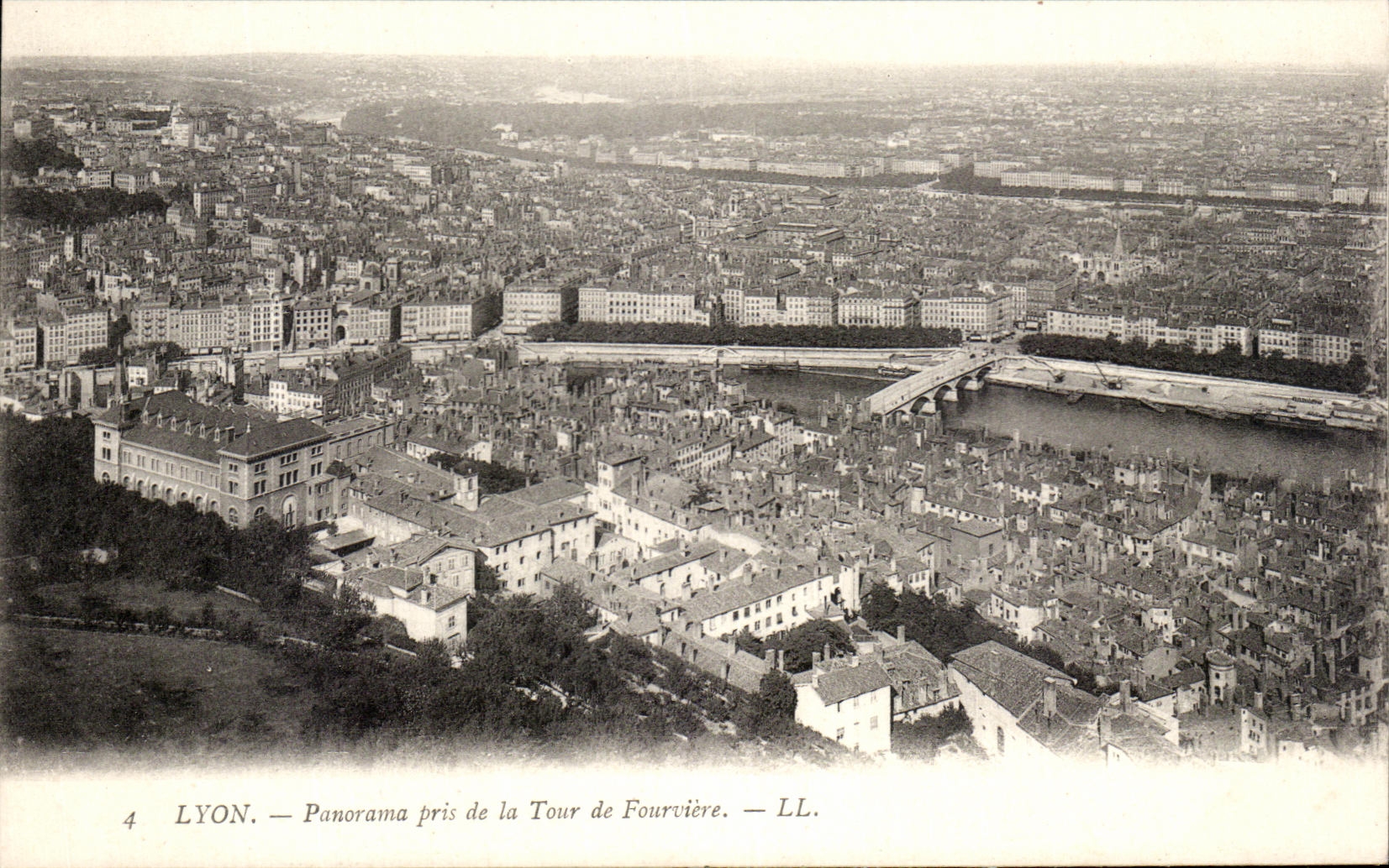 CPA Lyon panorama taken of the Tower of Fourviere