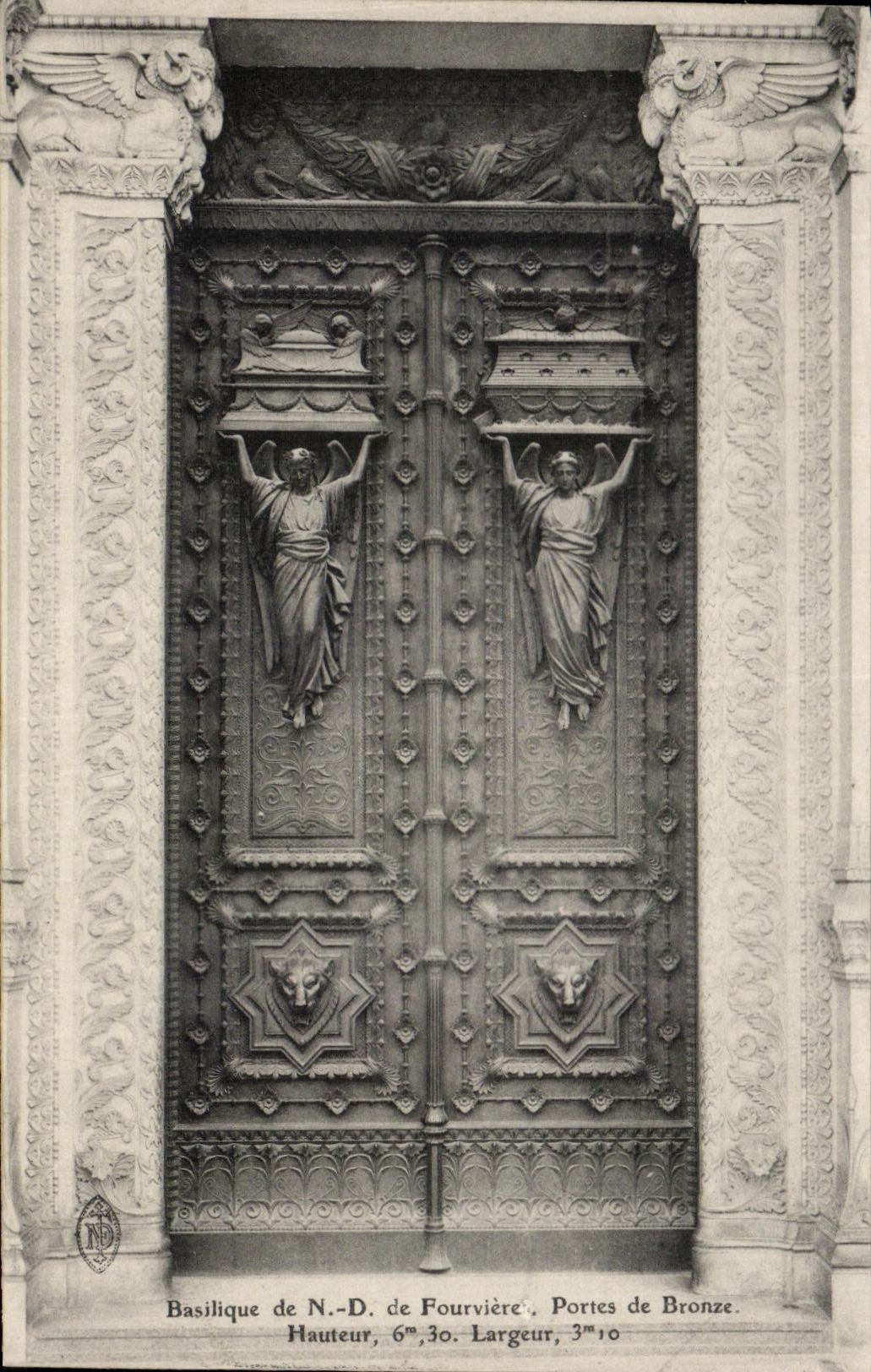 CPA Basilica of Fourviere Gates of Lyon Bronze