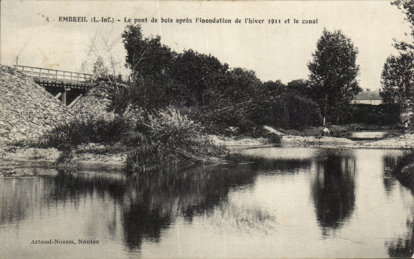 CPA Embreil el puente de madera despues de la inundacion del invierno 1911 y del canal