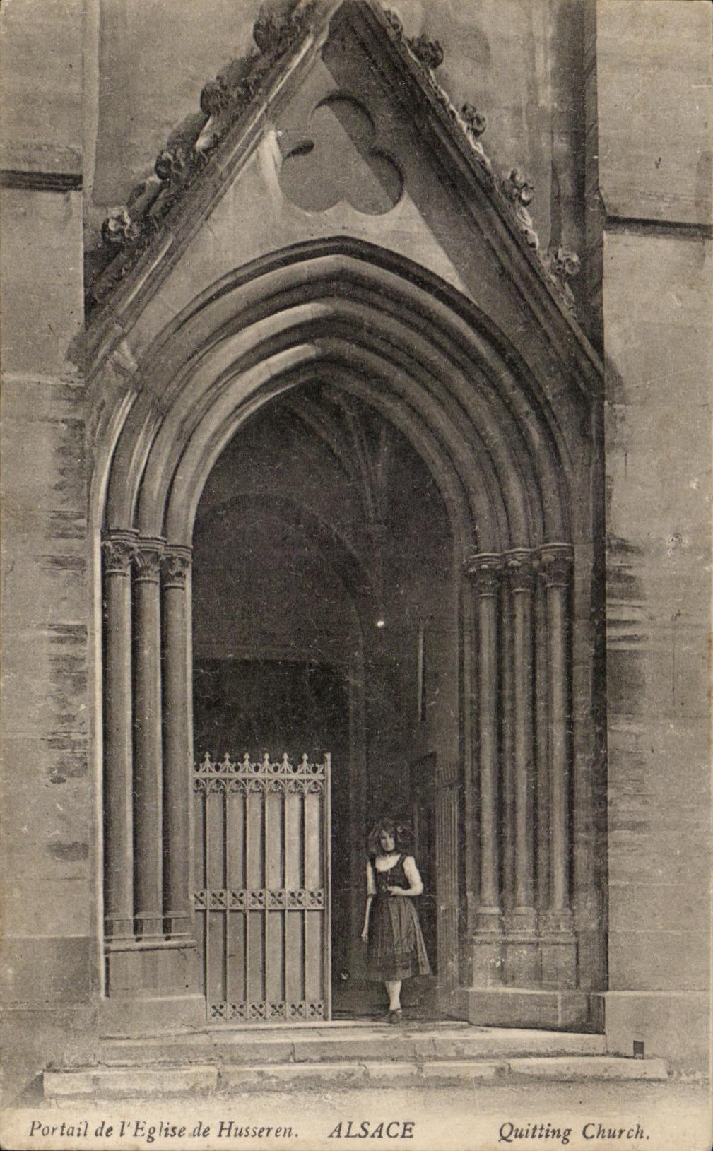 CPA Gate of the Church of Husseren Alsace