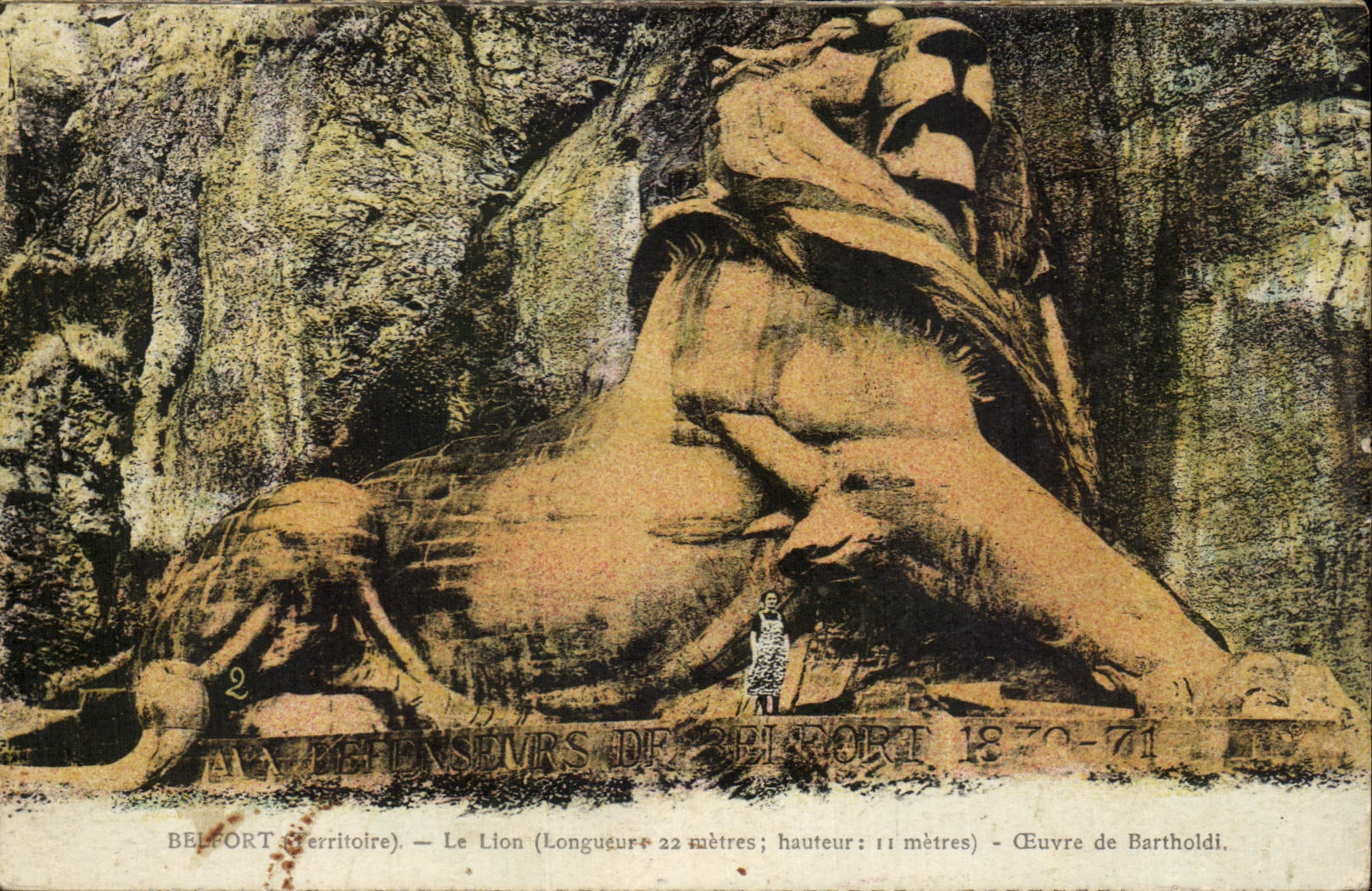CPA Belfort Le Lion Oeuvre de Bartholdi