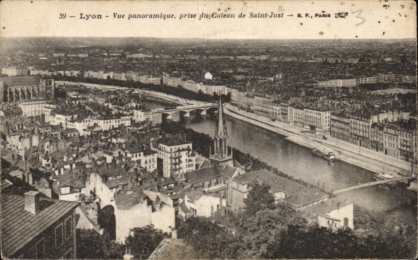 CPA Lyon Panoramic View taken of the Slope of Saint Just