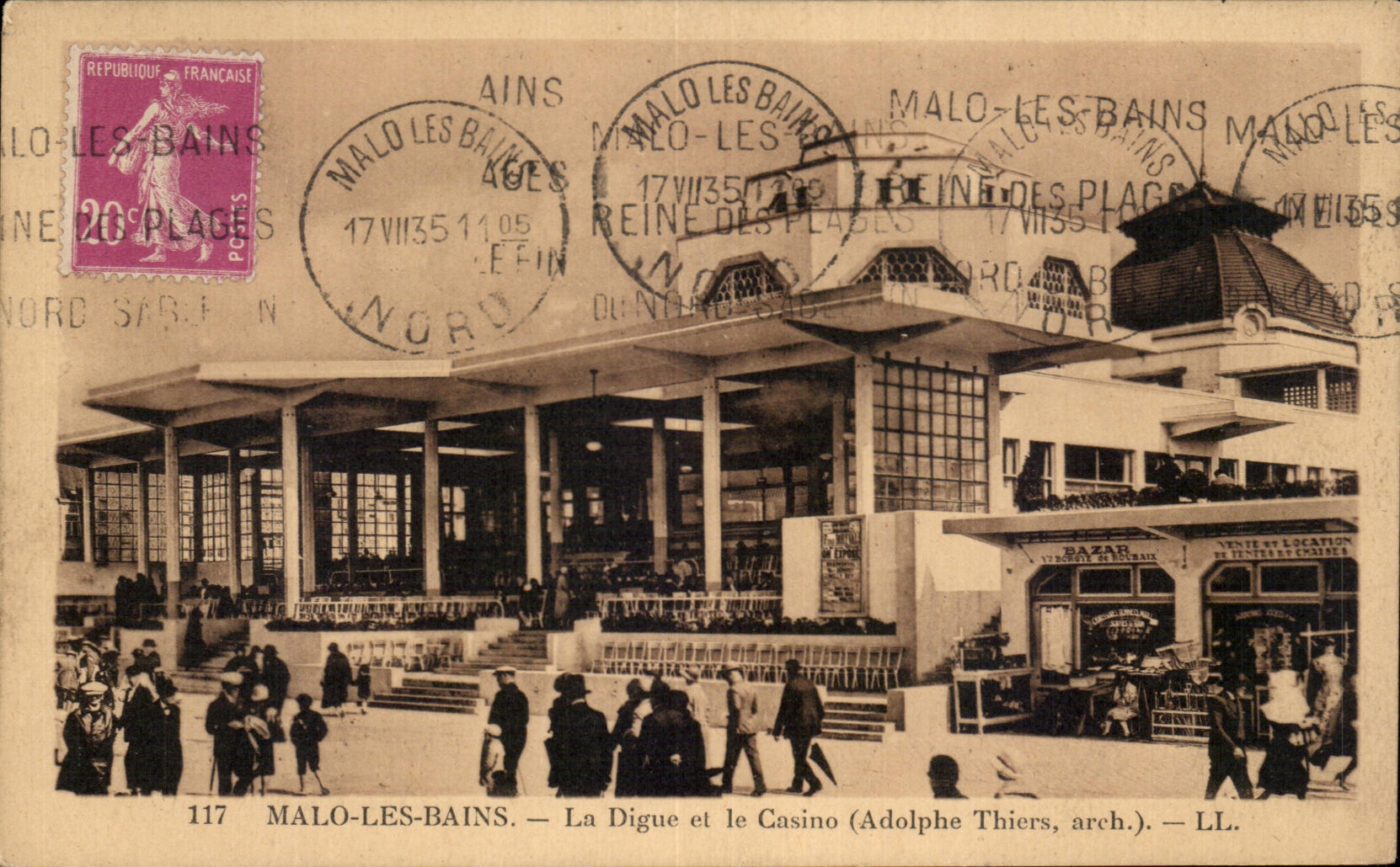 CPA Malo Les Bains La Digue et le Casino 