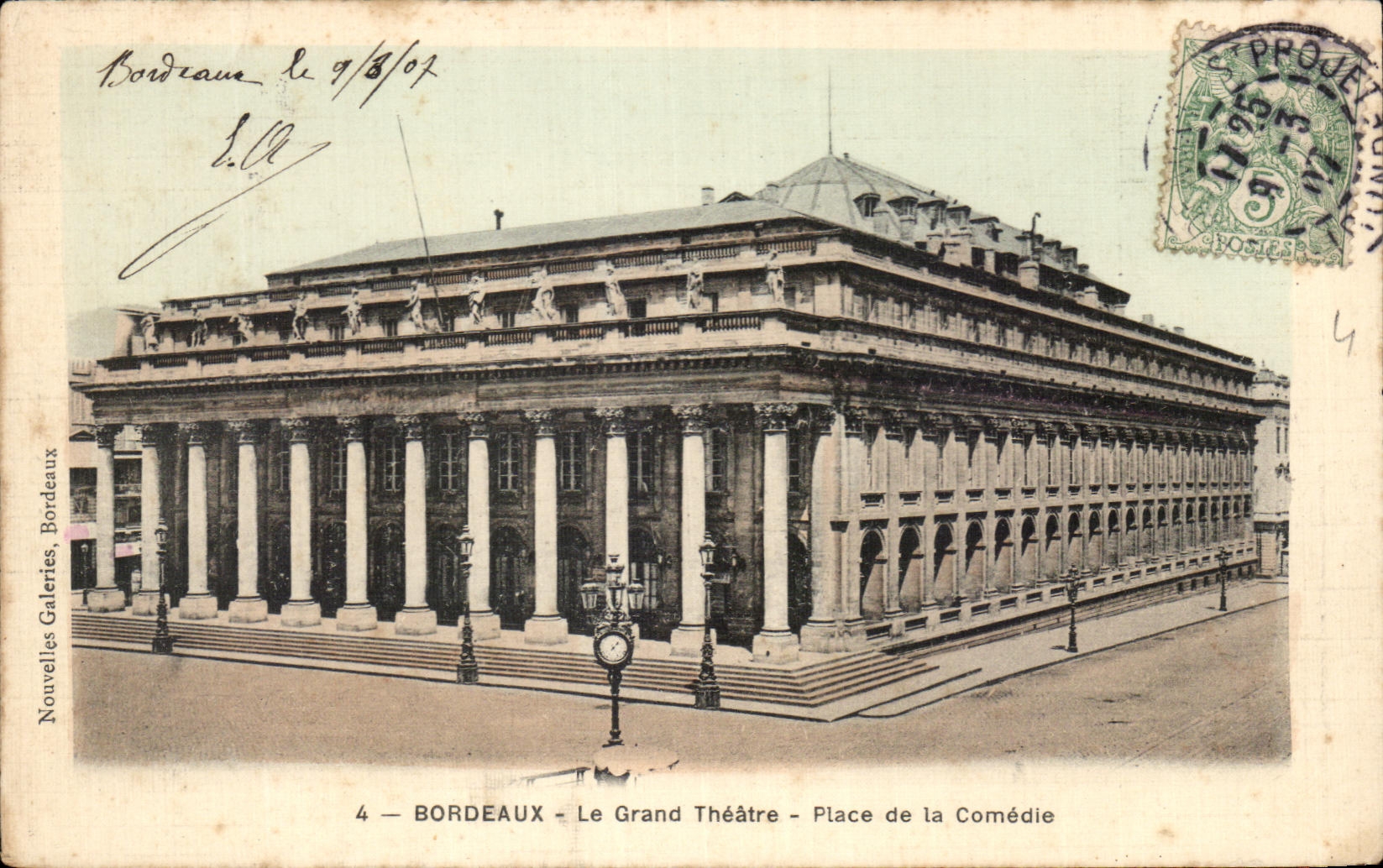 CPA Bordeaux Le Grand Theatre Place de la Comedle