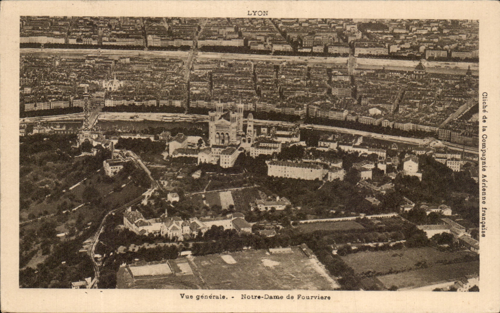 CPA Lyon Vue Generale Notre Dame de Fourviare