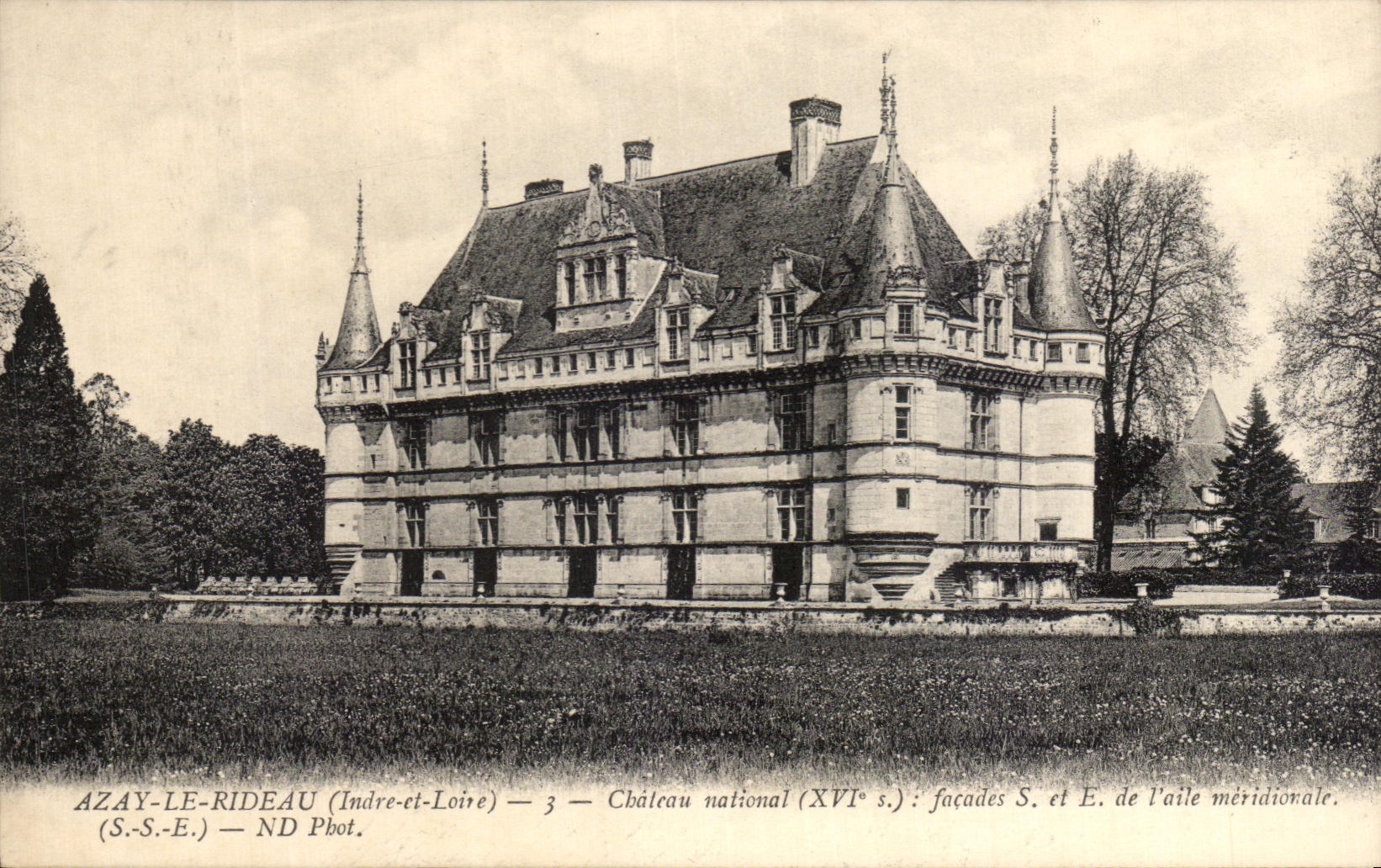 CPA Azay los ataques frontales nacionales del castillo de la cortina