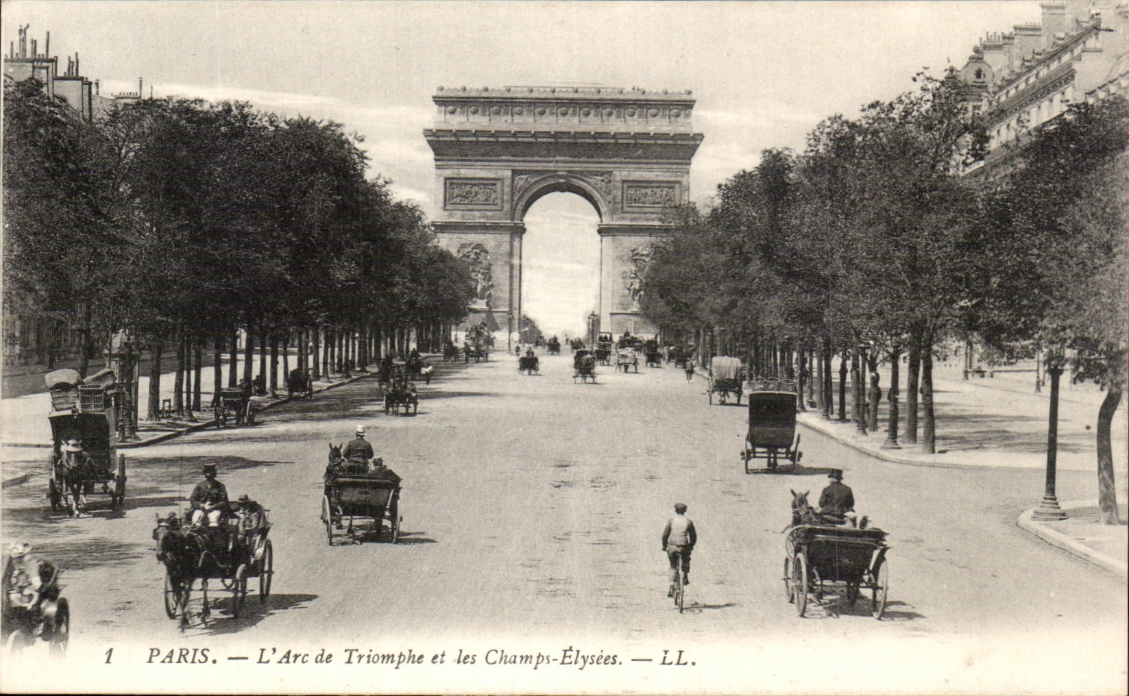 CPA Paris Arc De Triomphe y los campos de Elysees
