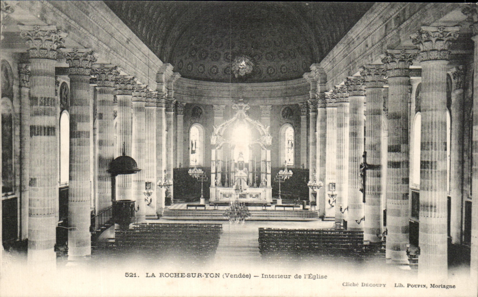 CPA the Rock On Interior Yon D the Church