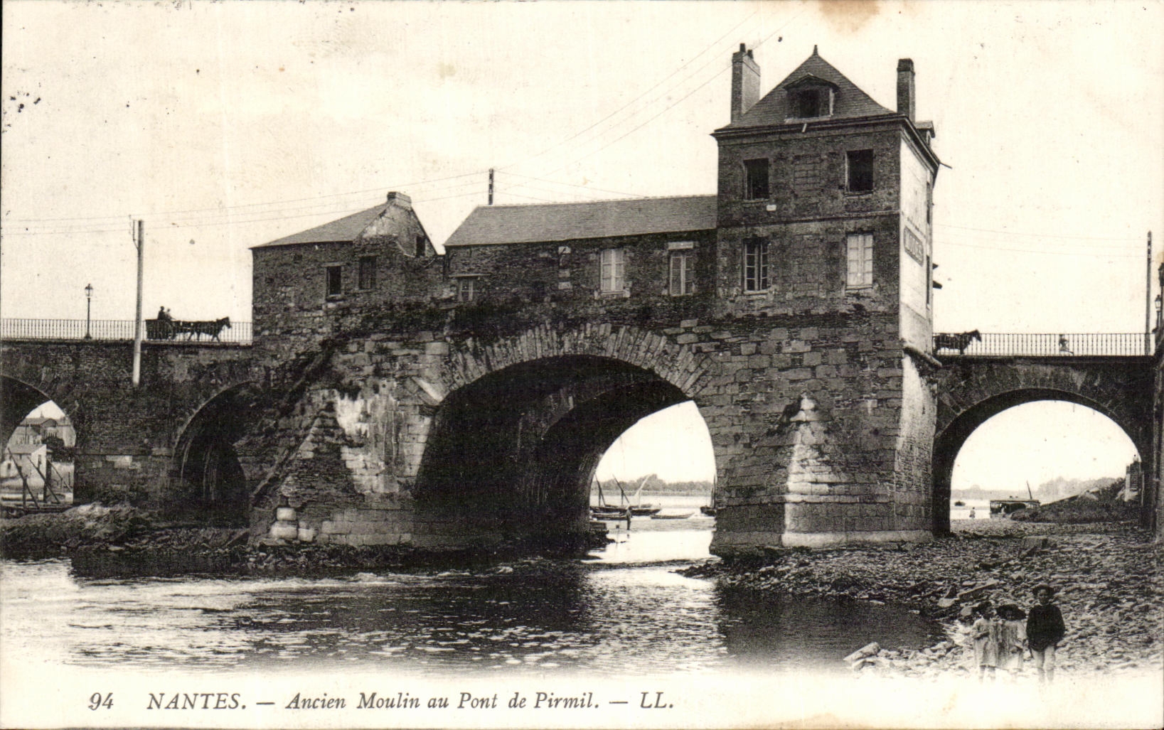 CPA Nantes Old Mill with the Bridge of Pirmil
