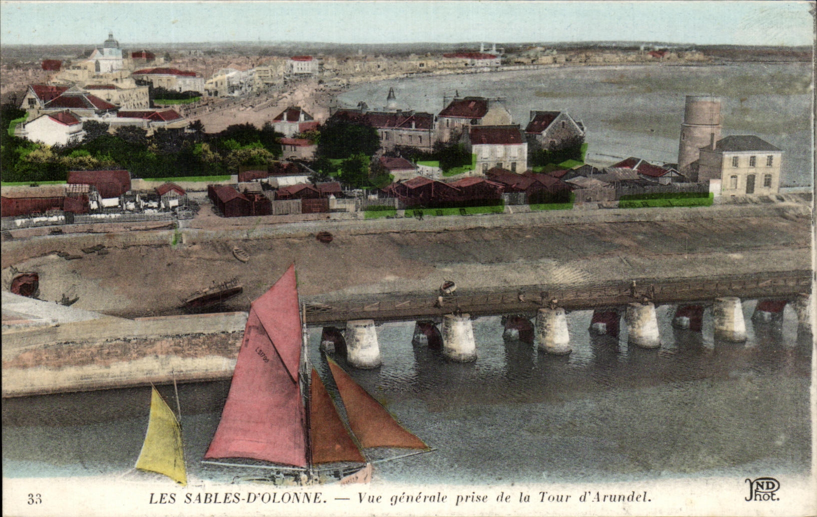 CPA Sables d'Olonne View taken Tower of Arundel Boat