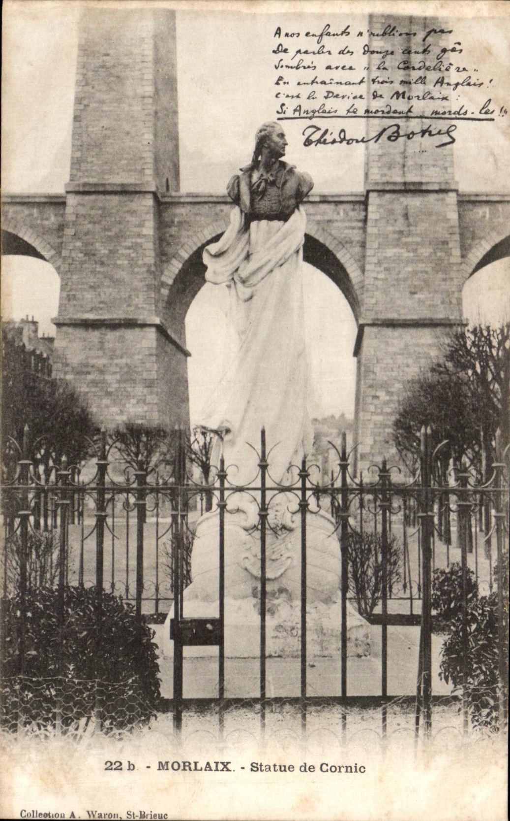 CPA Morlaix Statue De Cornic