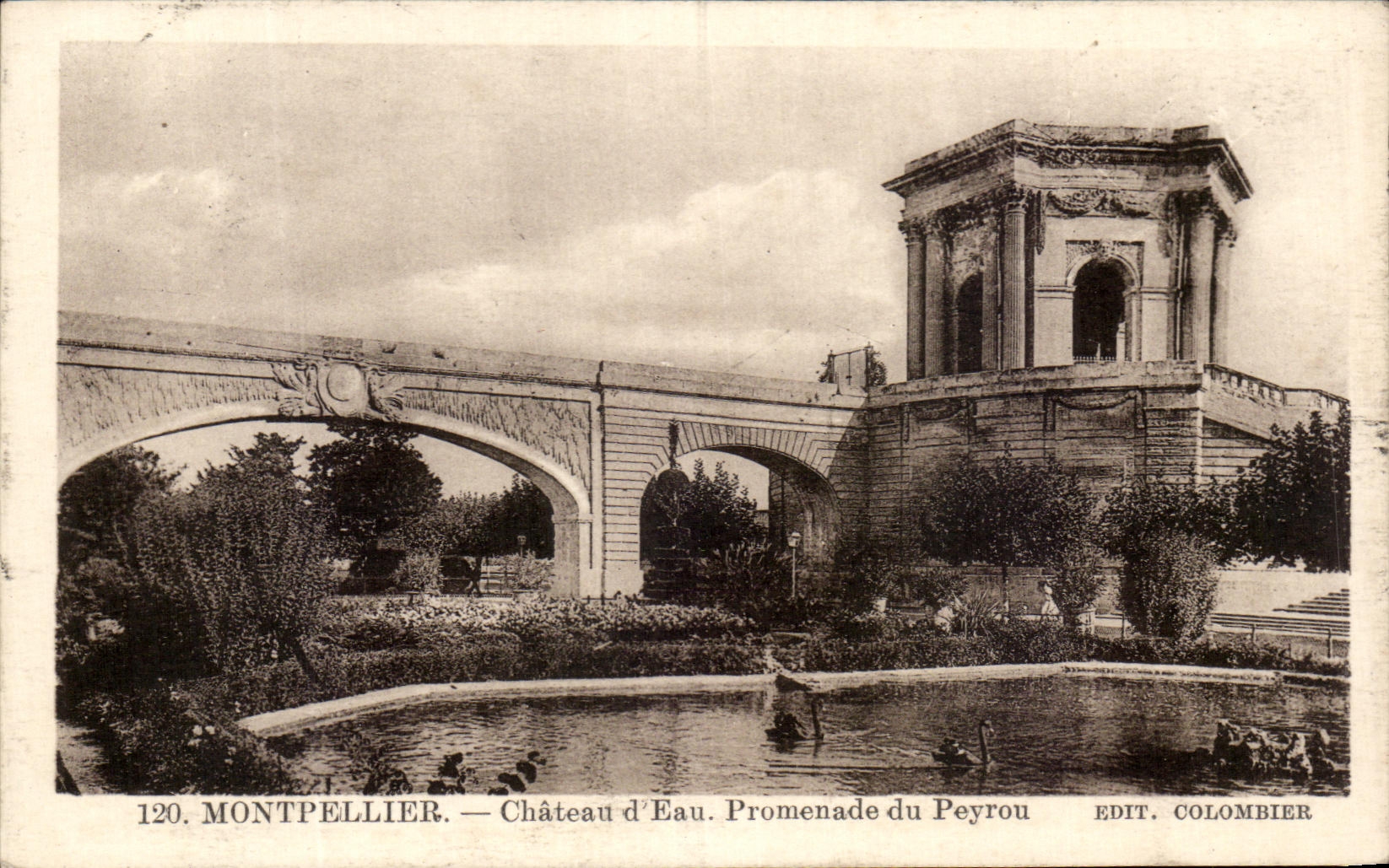 CPA Montpellier Chateau D'Eau Promenade Du Peyrou
