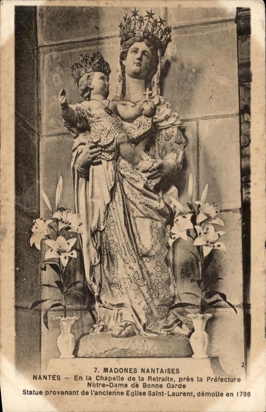 CPA Madonna Nanteaises Nantes In La Chapelle of the Retirement close the Prefecture Our Lady of Good Guard