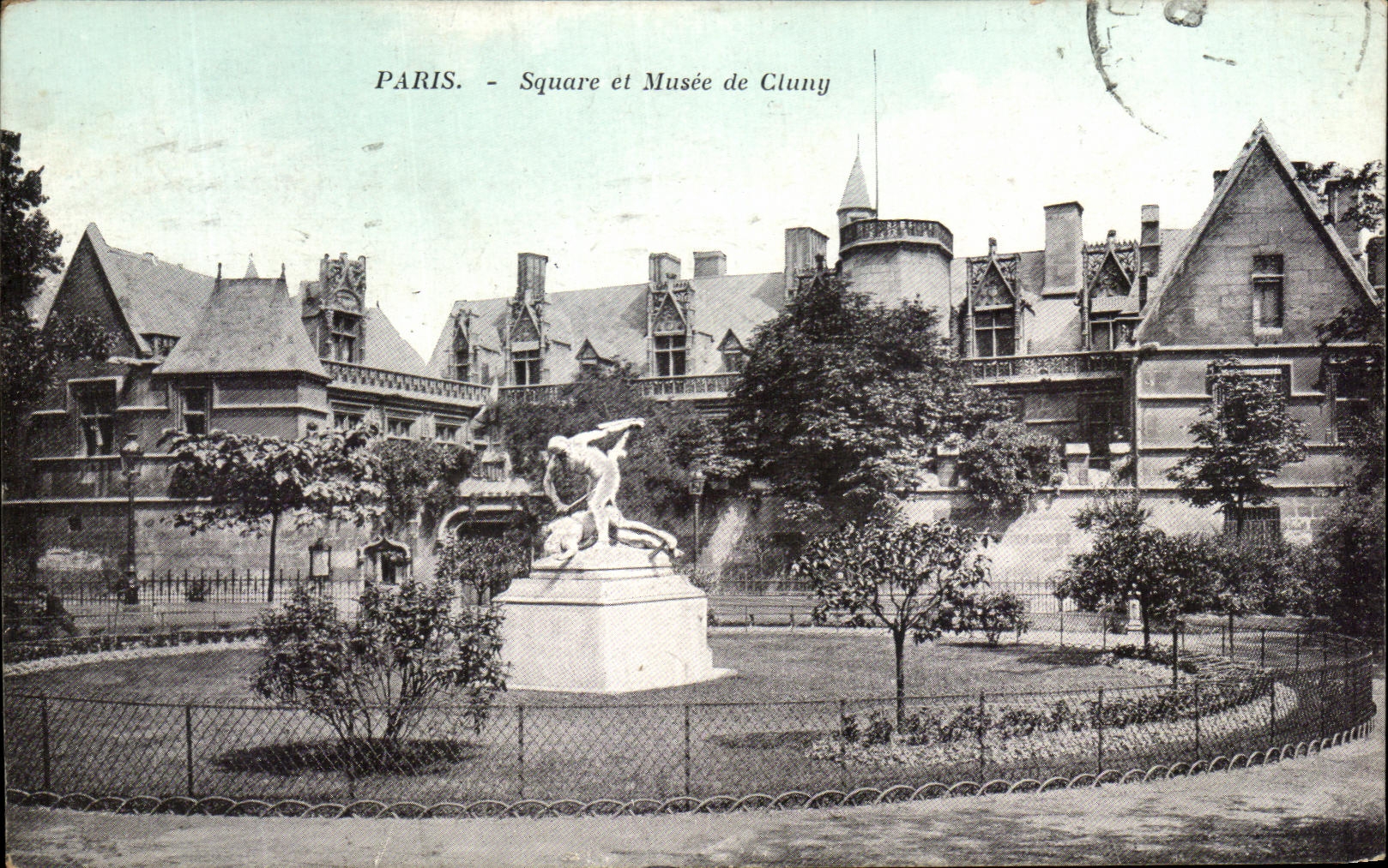 CPA Paris Public garden and Museum of Cluny