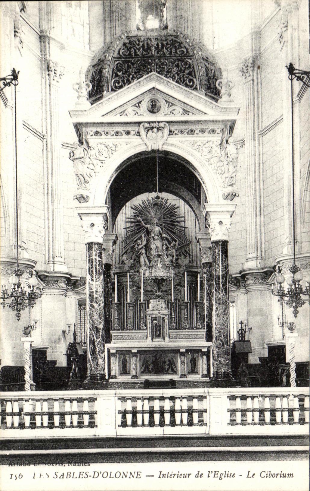 CPA Sables d'Olonne Interior of the Church Ciborium