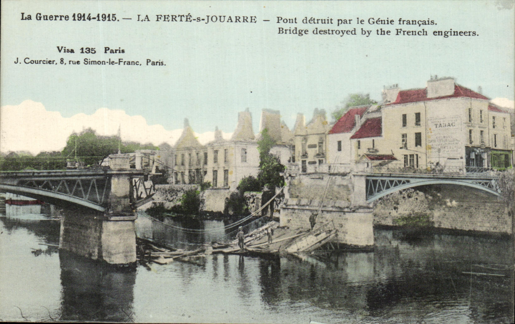 CPA Ferte S Jouarre Bridge destroyed by the French Genius Militaria