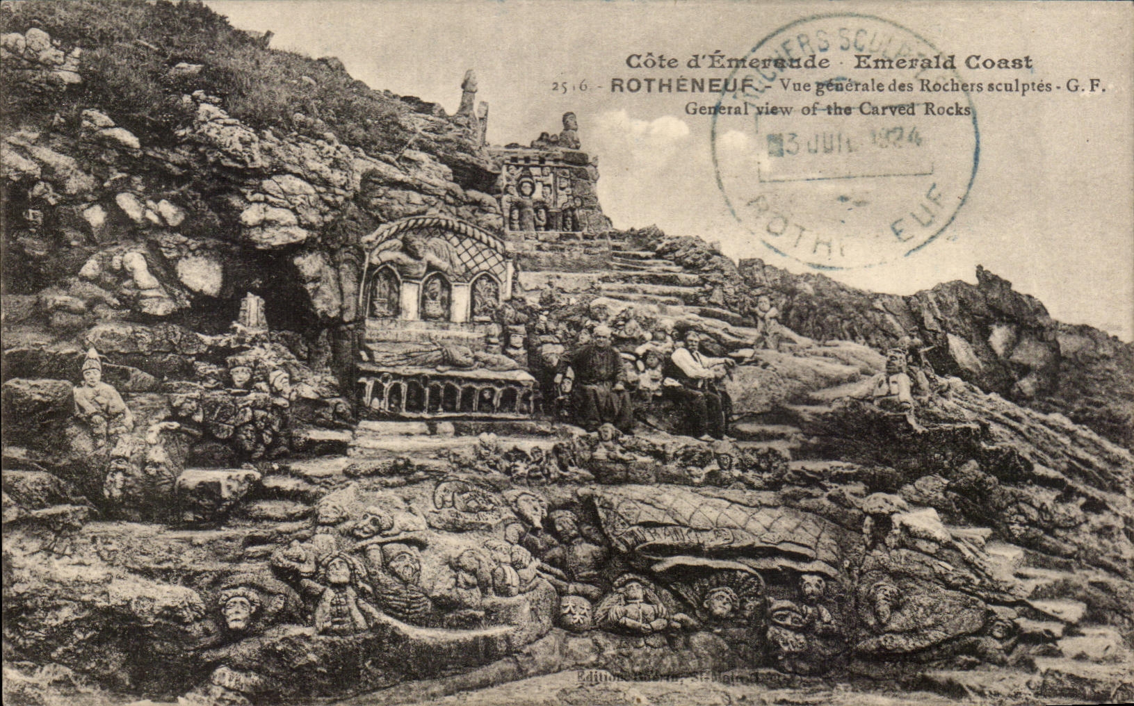 CPA Cote d'Emeraude Rotheneuf vue generale des Rochers sculptes