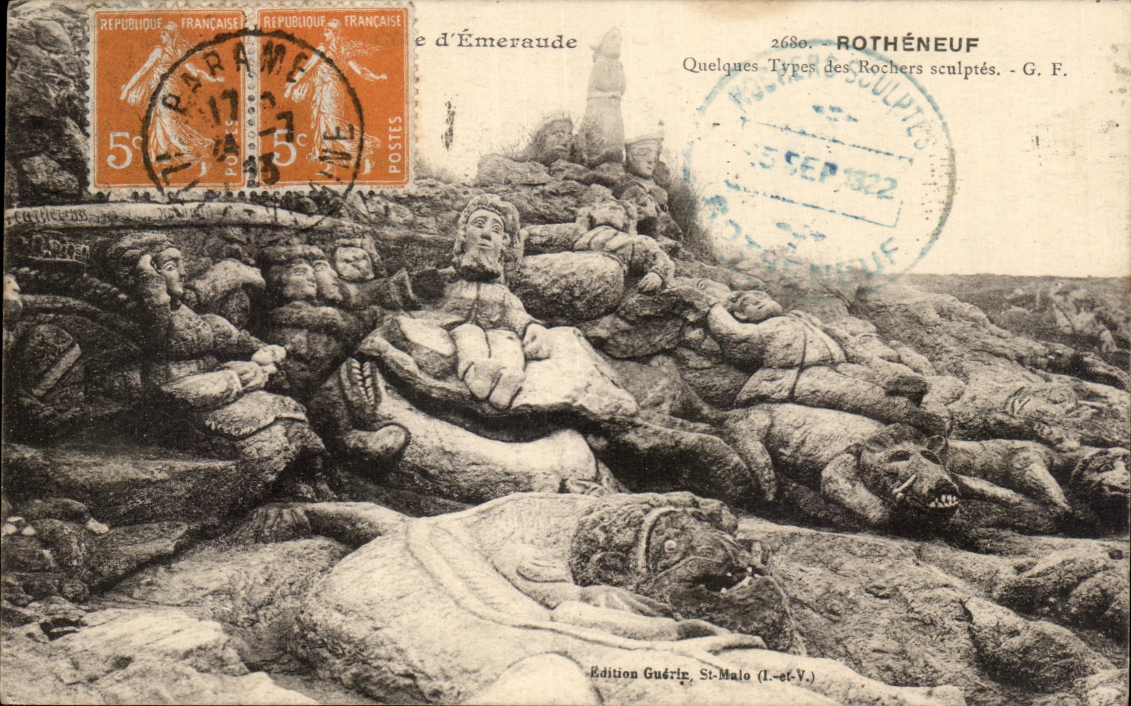 CPA Cote d'Emeraude Rotheneuf Quelques Types des Rochers sculptes